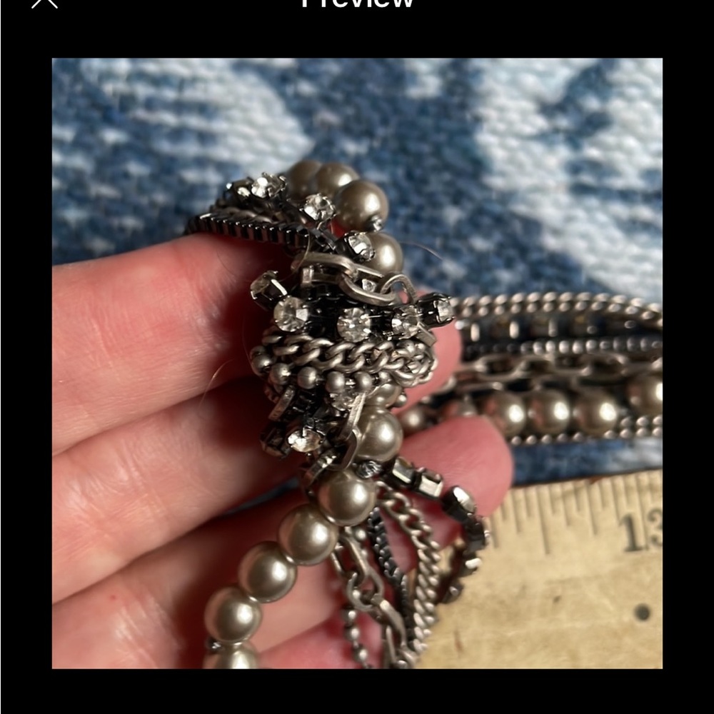J Crew beaded rhinestone knotted necklace